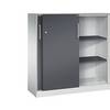 Schiebetürenschrank ASISTO Höhe 1292 mm Breite 1200 mm lichtgrau/schwarzgrau. C+P 53905849
