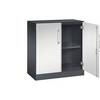 Flügeltürenschrank ASISTO Höhe 897 mm Breite 800 mm 1 Fachboden schwarzgrau/lichtgrau. C+P 53875349