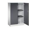 Flügeltürenschrank ASISTO Höhe 1292 mm Breite 800 mm 2 Fachböden lichtgrau/schwarzgrau. C+P 53878349