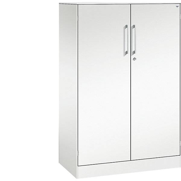 C+P Flügeltürenschrank Asisto, H1310xB800xT435mm, 9016/9016-1