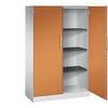 Flügeltürenschrank ASISTO Höhe 1617 mm Breite 1000 mm 3 Fachböden lichtgrau/gelborange. C+P 538867 49
