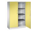 Flügeltürenschrank ASISTO Höhe 1617 mm Breite 1000 mm 3 Fachböden lichtgrau/schwefelgelb. C+P 538868 49