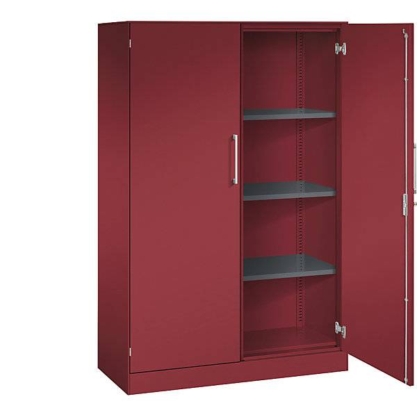 Flügeltürenschrank ASISTO Höhe 1617 mm Breite 1000 mm 3 Fachböden rubinrot/rubinrot. C+P 53887949