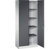 Flügeltürenschrank ASISTO Höhe 1980 mm Breite 800 mm 4 Fachböden lichtgrau/schwarzgrau. C+P 53890349