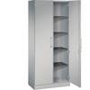Flügeltürenschrank ASISTO Höhe 1980 mm Breite 800 mm 4 Fachböden weißaluminium/weißaluminium. C+P 53891749