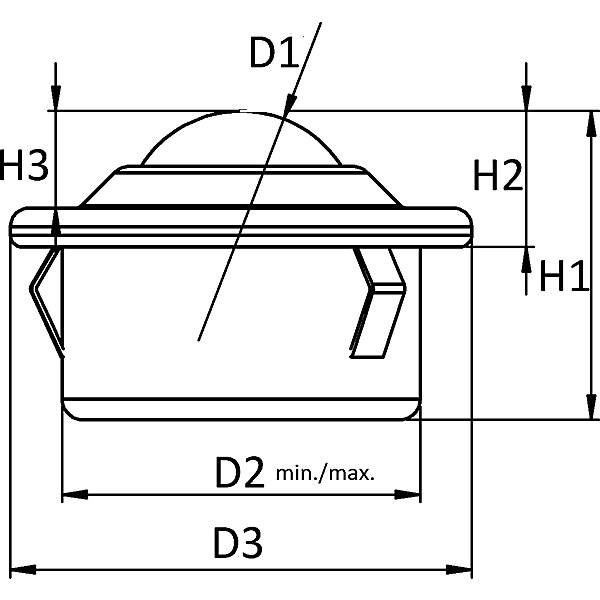 Kugelrolle mit Bund und Clip Kunststoffkugel Kugel-Ø 1588 mm Nutzlast 25 kg ab 20 Stk. Schulz Stanztechnik-0
