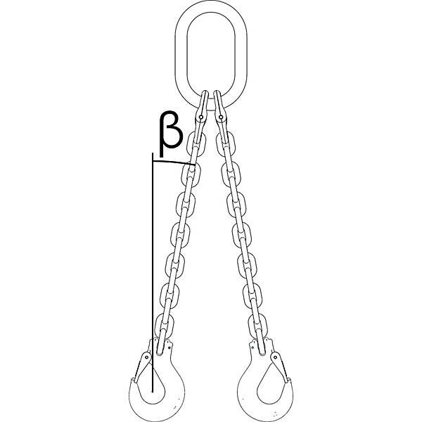 Anschlagkette GK8 Tragfähigkeit 4250 kg Kettenstärke 10 mm mit Verkürzung Nutzlänge 2 m 2-strängig.-1