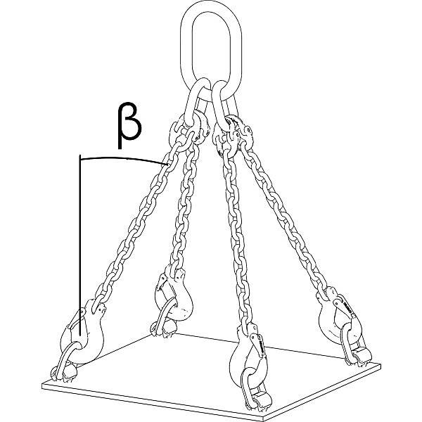 Anschlagkette GK10 4-strängig Tragfähigkeit 3000 kg Kettenstärke 6 mm Nutzlänge 15 m. FS-Hebetechnik GmbH-1