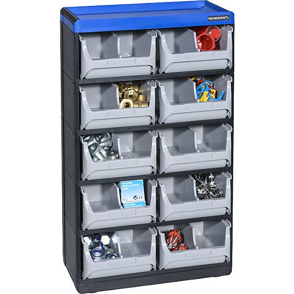 Kleinteilemagazin VARIOPLUS PRO HxBxT 525 x 300 x 165 mm 10 Schubladen 10 Trennstege. TAKKT Industrial &-1