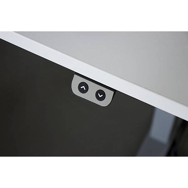 UPLINER-K - Schreibtisch elektrisch höhenverstellbar mit Tastschalter BxT 1200 x 800 mm lichtgrau/alusilber.-2