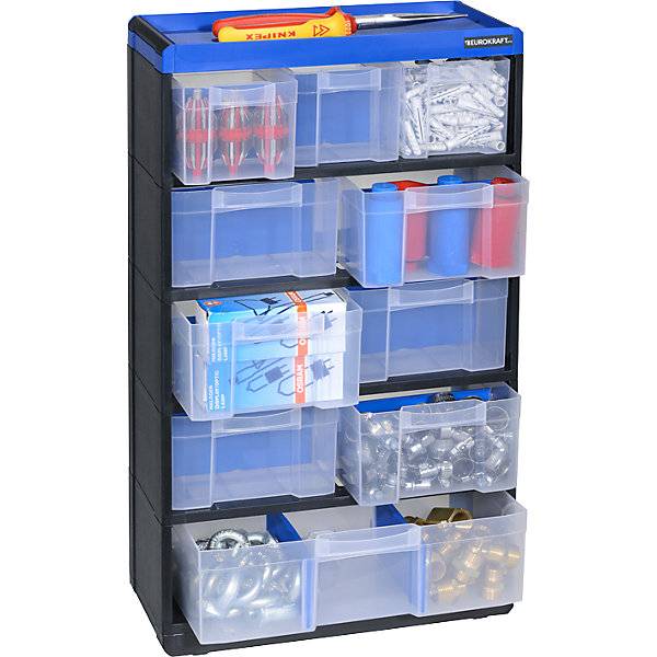 Kleinteilemagazin VARIOPLUS PRO HxBxT 525 x 300 x 135 mm 10 Schubladen 11 Trennstege. TAKKT Industrial &-1