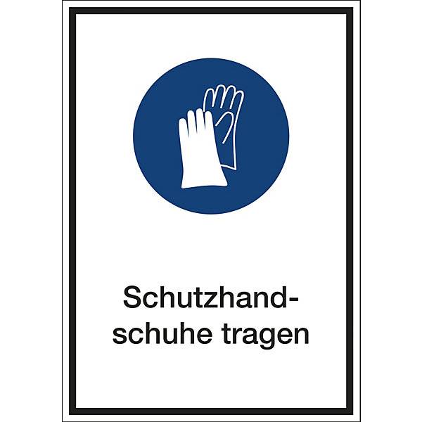 Kombizusatzschilder für Gebotszeichen Schutzhandschuhe tragen Kunststoff LxHxT 210 x 297 x 1 mm. H. Marahrens-0