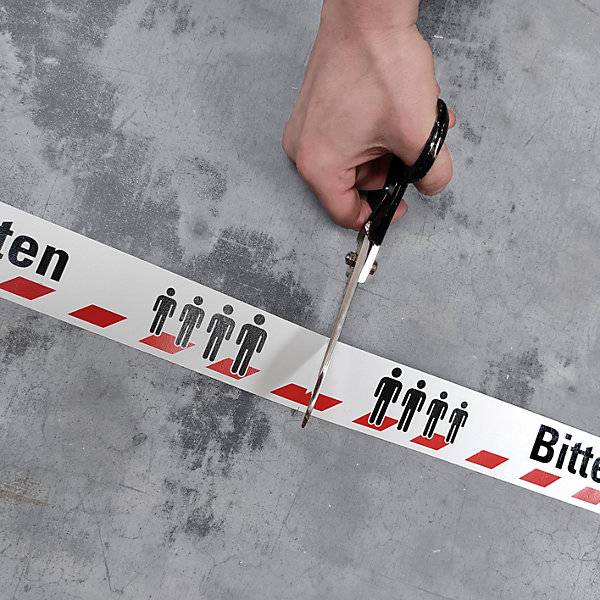 Bodenmarkierungsband Aufdruck: Abstand halten Länge 16 m Breite 50 mm. Moravia Wiesbaden| Gesellschaft-3