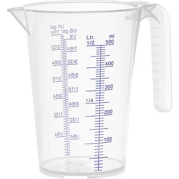 Messbecher transparent 05 l VE 12 Stk PP mit Prozentskala. PRESSOL Schmiergeräte GmbH 56930849