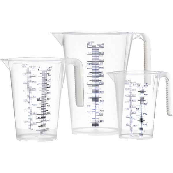 Messbecher transparent Satz mit je 1 x 05 / 1 / 2 l VE 6 Stk PP mit Skala 3 Trichter. PRESSOL Schmiergeräte