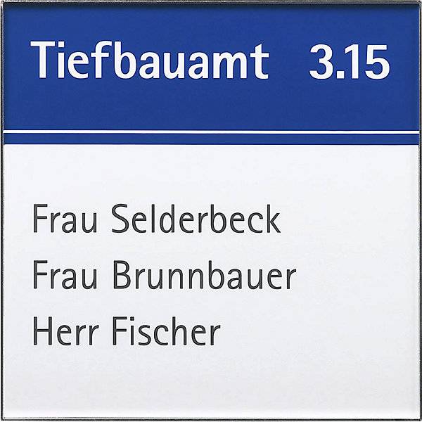 RIO™ Türschild 1-Loch-Variante HxB 1495 x 1495 mm silber. Moedel GmbH | Schilderfabrikation 57205449-0