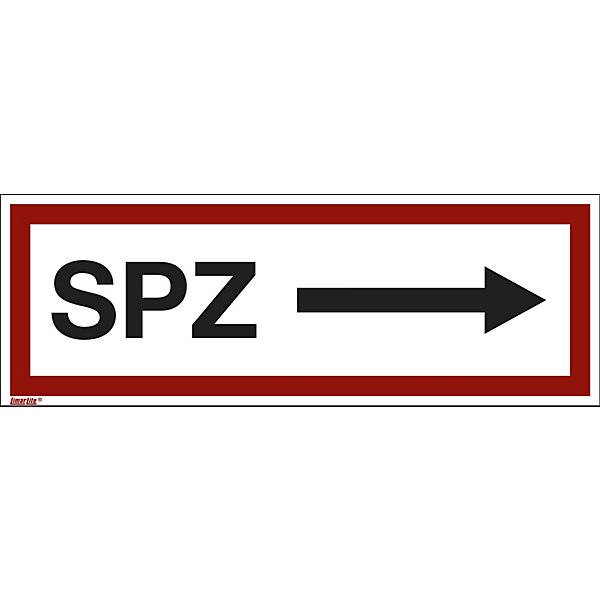 Brandschutzkennzeichen für die Feuerwehr SPZ Pfeil nach rechts VE 10 Stk Folie langnachleuchtend LxH 297 x-0