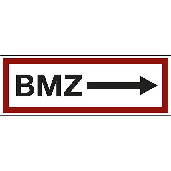 Brandschutzkennzeichen für die Feuerwehr BMZ Pfeil nach rechts VE 10 Stk Kunststoff LxH 297 x 105 mm. H.