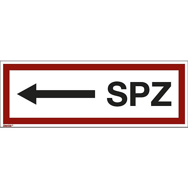 Brandschutzkennzeichen für die Feuerwehr SPZ Pfeil nach links VE 10 Stk Kunststoff langnachleuchtend LxH 297-0