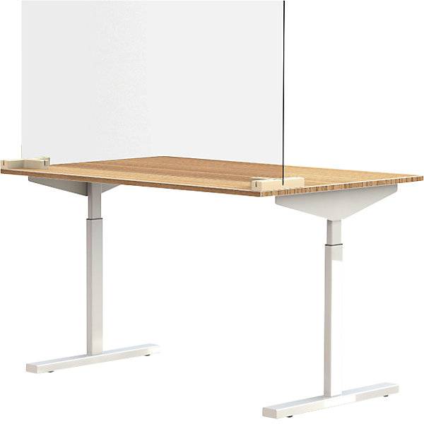 Trennscheibe für Schreibtische/Tische inkl. 2 Fußverbinder in T-Form HxB 590 x 1200 mm. Smit Visual Supplies BV-0