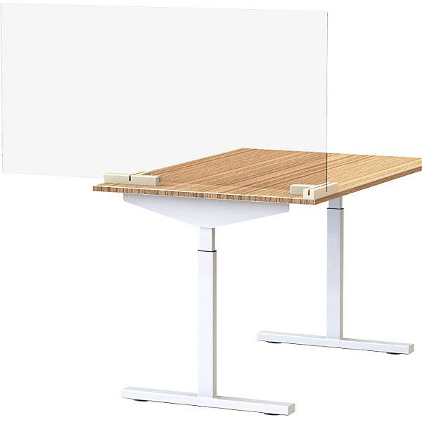 Trennscheibe für Schreibtische/Tische inkl. 2 Fußverbinder in T-Form HxB 590 x 1200 mm. Smit Visual Supplies BV-3