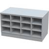 Sitover-Garderobenbank doppelseitig melaminbeschichtet 2 x 15 Fächer Länge 1360 mm grau. 585151 49 Bank