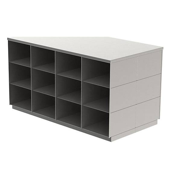 Sitover-Garderobenbank doppelseitig Edelstahl 2 x 12 Fächer Länge 1090 mm. KEK GmbH 58517749-0