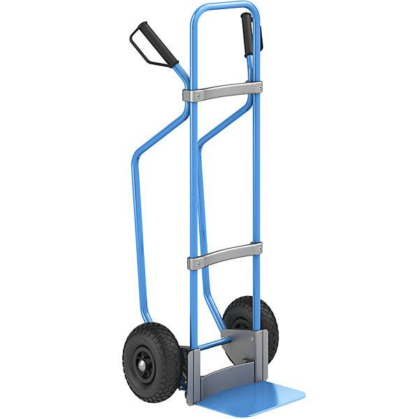 Sackkarre mit Kufen blau Schaufel-BxT 280 x 250 mm blau Luftbereifung. TAKKT Industrial & Packaging GmbH-0