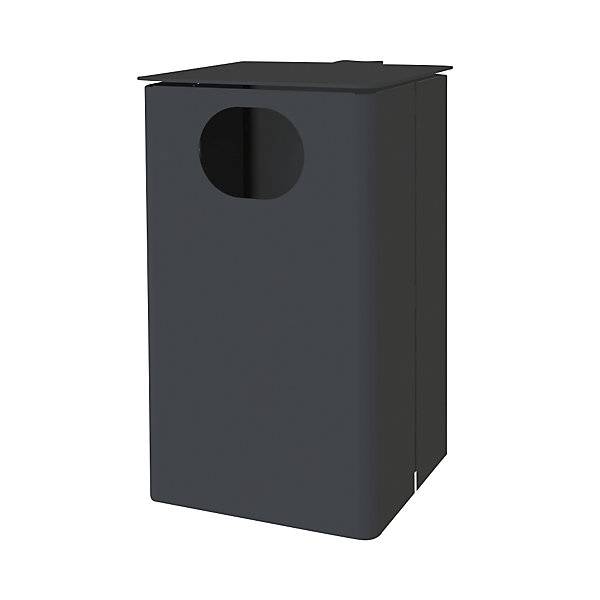 Außen-Abfallbehälter Volumen 35 l HxBxT 537 x 325 x 388 mm eisenglimmer. Metallwerke Renner GmbH 59075349-0