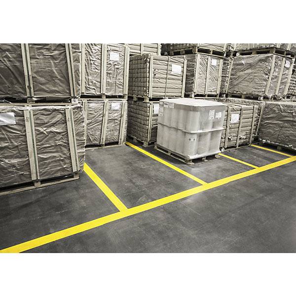 Bodenmarkierungsband LINE PLAN Breite 100 mm gelb selbstklebend. Boplan Deutschland GmbH | IHP Nord GEB. 3-2
