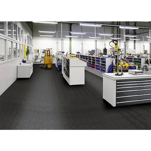 PVC-Bodenfliesen Tough-Lock mit genoppter Oberfläche VE 8 Stk schwarz. Coba Europe GmbH 60144549-2