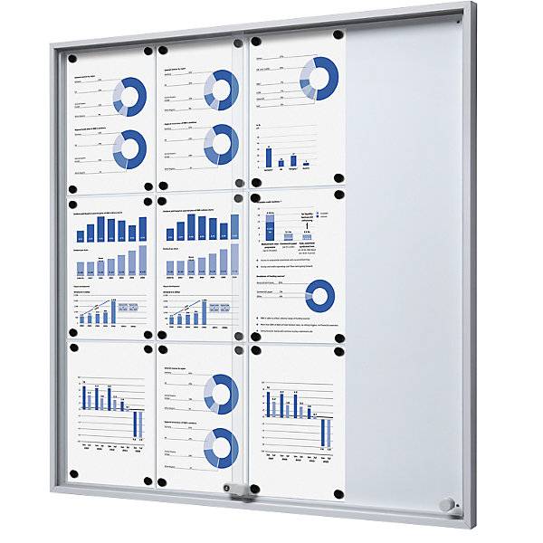 Schaukasten mit Schiebetüren Außen-BxHxT 906 x 947 x 50 mm Metallrückwand. TAKKT Industrial & Packaging GmbH-0