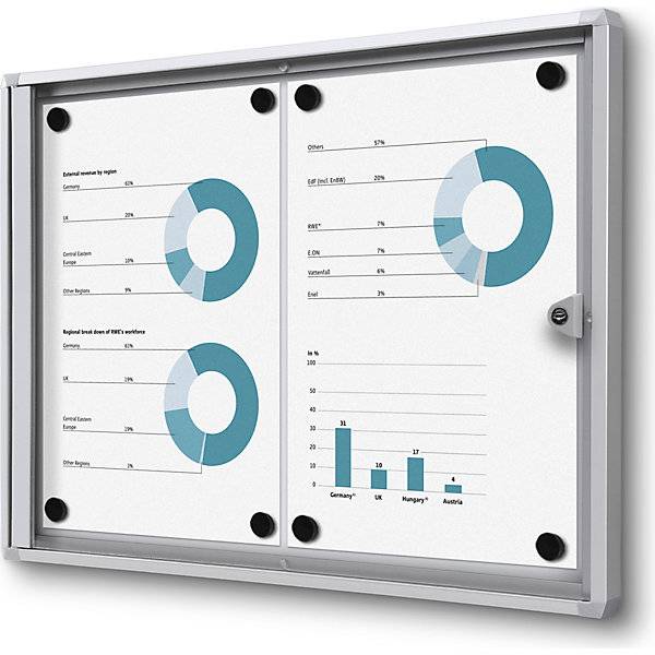 Schaukasten für innen Metallrückwand 2 DIN A4-Blätter HxB 350 x 491 mm. TAKKT Industrial & Packaging GmbH-2