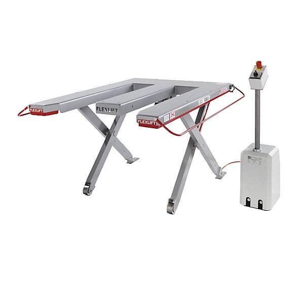 Flachform-Hubtisch Baureihe E Tragfähigkeit 600 kg LxB 1300 x 1150 mm 400 V Drehstrom. Flexlift-Hubgeraete