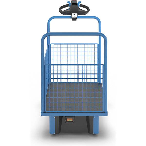 Plattformwagen mit Elektroantrieb 3 hohe Gitter-Wände LxBxH 1420 x 700 x 1300 mm. TAKKT Industrial & Packaging-3