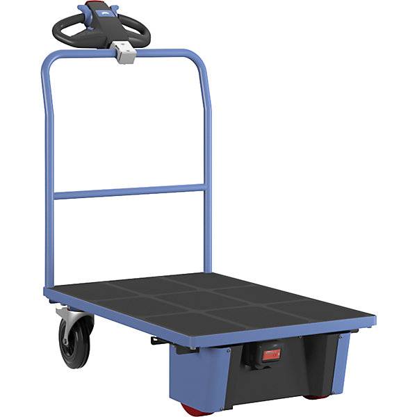Plattformwagen mit Elektroantrieb Rohrschiebebügel LxBxH 1570 x 800 x 1300 mm Vollgummi Reifen. TAKKT-1