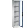 Sichtfenster-Flügeltürschrank HxBxT 1950 x 502 x 400 mm 4 Fachböden lichtgrau / fernblau. C+P Moebelsysteme |