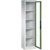 Sichtfenster-Flügeltürschrank HxBxT 1950 x 502 x 400 mm 4 Fachböden lichtgrau / resedagrün. C+P Moebelsysteme |