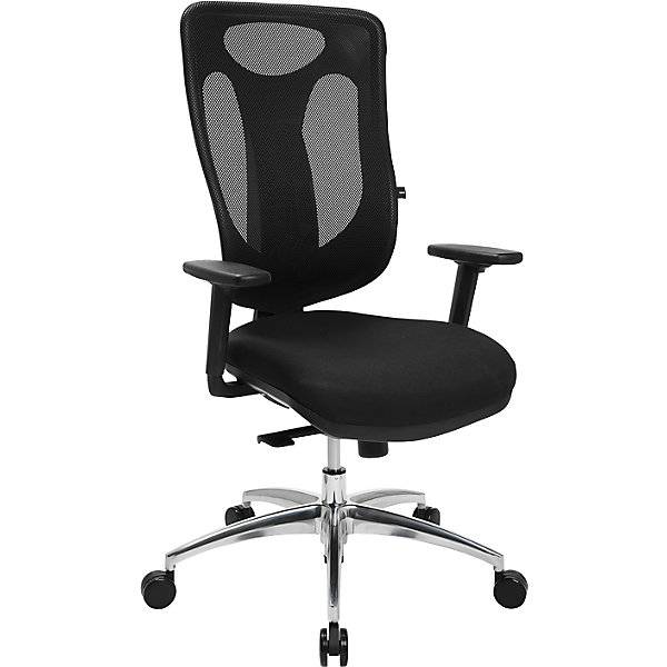 Bürostuhl NET PRO 100 AL mit Armlehnen und Aluminium-Fußkreuz schwarz. Topstar GmbH 67660549-0