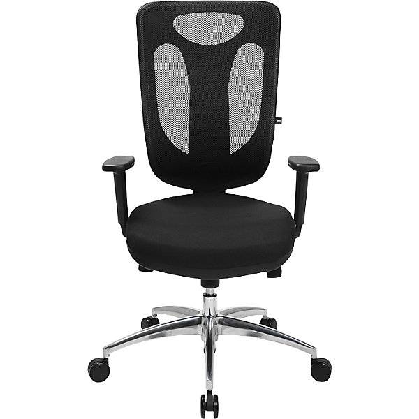 Bürostuhl NET PRO 100 AL mit Armlehnen und Aluminium-Fußkreuz schwarz. Topstar GmbH 67660549-1