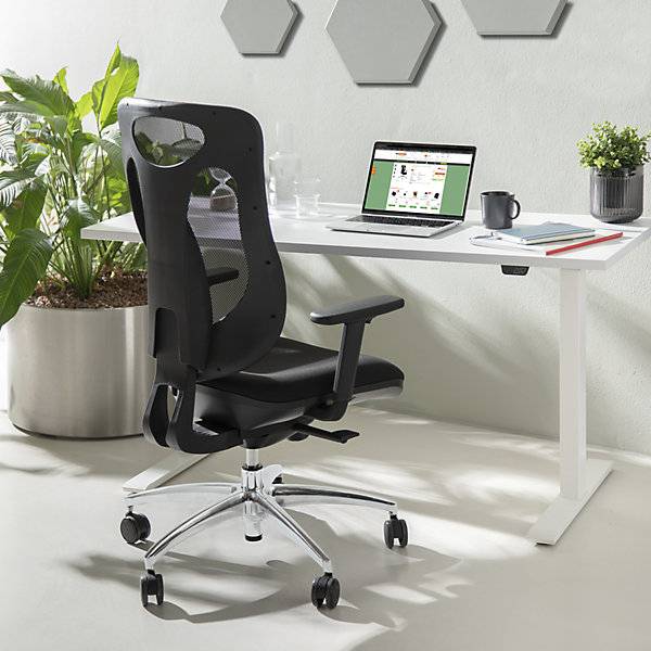 Bürostuhl NET PRO 100 AL mit Armlehnen und Aluminium-Fußkreuz schwarz. Topstar GmbH 67660549-4