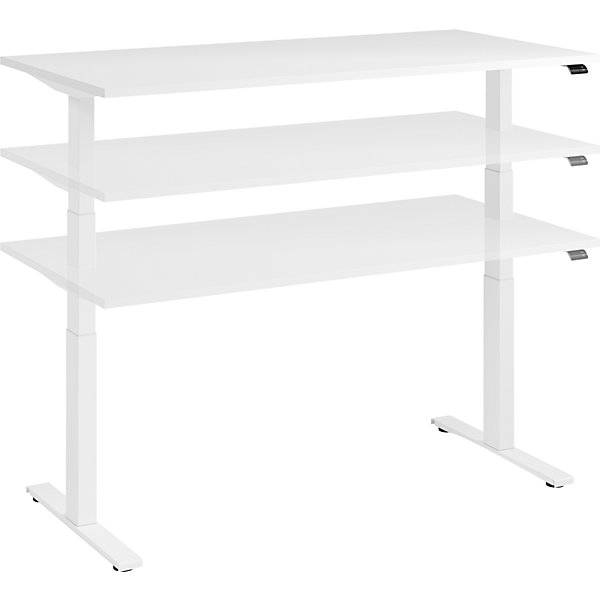 Schreibtisch BOTTOM-UP elektrisch höhenverstellbar gerade BxT 1600 x 900 mm Ahorn/weiß. FM Büromöbel GmbH-4