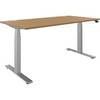 Schreibtisch BOTTOM-UP elektrisch höhenverstellbar gerade BxT 1600 x 800 mm Buche/silber. FM Büromöbel GmbH