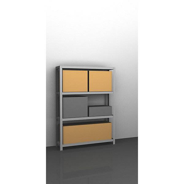 Schwerlast-Schraubregal verzinkt Regalhöhe 1500 mm Grundregal Breite x Tiefe 1300 x 300 mm. TAKKT Industrial &