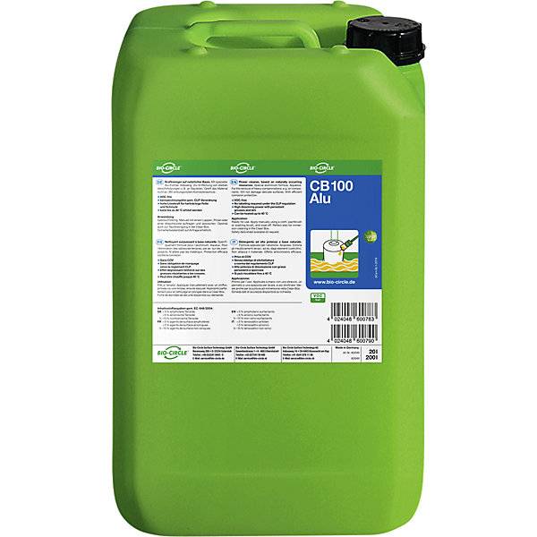 Industriereiniger CB 100 Alu Inhalt 20 l fettlösend. Bio Circle Surface Technology GmbH 66820149-0