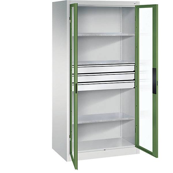 C+P Flügeltürenschrank Acurado, H1950xB930xT800mm, 7035/3003-0