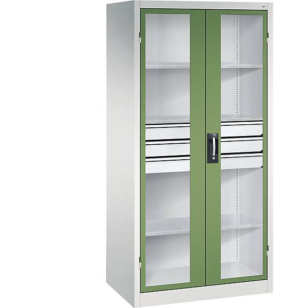 C+P Flügeltürenschrank Acurado, H1950xB930xT800mm, 7035/3003-1