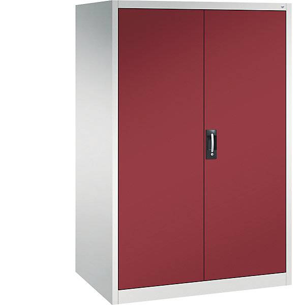 Werkstatt-Flügeltürschrank HxBxT 1950 x 1200 x 800 mm lichtgrau / rubinrot. C+P Moebelsysteme | GmbH & CO. KG-2