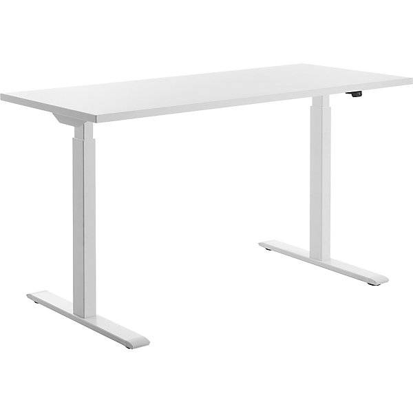 Schreibtisch elektrisch höhenverstellbar gerade BxT 1400 x 600 mm weiß/weiß. Topstar GmbH 67842949-0