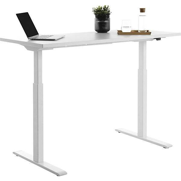 Schreibtisch elektrisch höhenverstellbar gerade BxT 1400 x 600 mm weiß/weiß. Topstar GmbH 67842949-1
